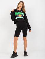 Hurt Czarny komplet casualowy z szortami typu kolarki