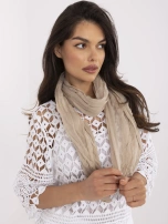 Beżowa marszczona chusta z wiskozy