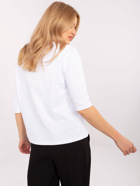 Hurt Biała bawełniana bluzka damska z napisem