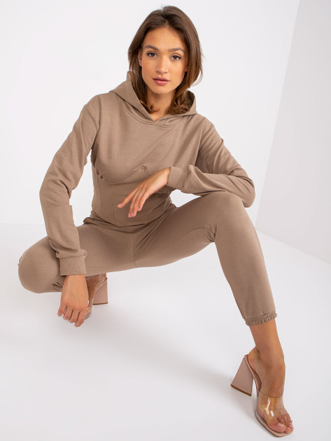 Beżowy komplet dresowy ze spodniami Neele