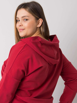 Bordowa rozpinana bluza plus size Kaylee 
