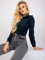 Granatowa krótka rozpinana bluza dresowa Ann RUE PARIS 