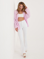 Jasnoróżowa muślinowa koszula z długim rękawem