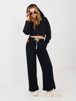 Czarny dresowy komplet z haftem NATURAL SIDE