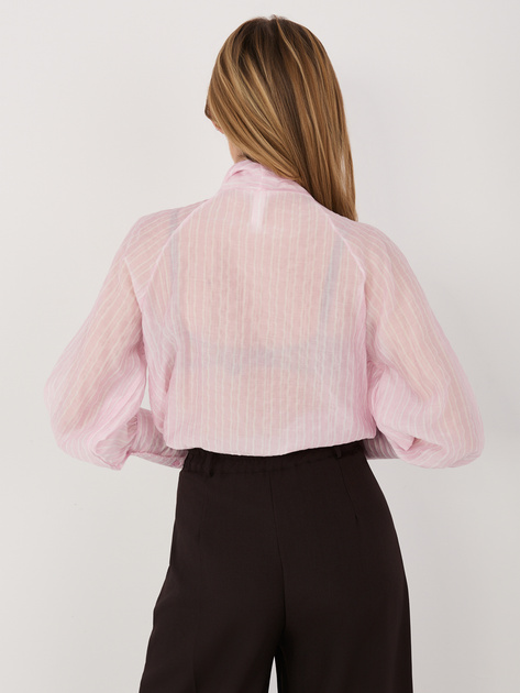 Jasnoróżowa rozpinana koszula z lyocellu