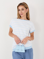 Jasnoniebieska damska bluzka w paski