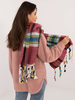 Hurtownia online Bordowy zimowy szal damski