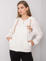 Ecru offene Sweatjacke mit Kapuze Diane.