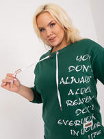 Hurt Ciemnozielona bluzka plus size z nadrukiem 