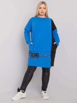 Ciemnoniebieska bawełniana tunika plus size Eleasha