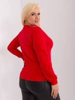Hurt Czerwona bluzka plus size z długim rękawem