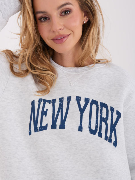 Jasnoszara dresowa bluza z ociepleniem