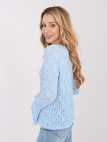 Jasnoniebieska bluzka z rękawem typu dzwon