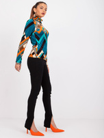 Morsko-pomarańczowa bluzka z weluru Biloxi