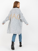 Hurt Szary luźny kardigan z napisami na plecach OCH BELLA 