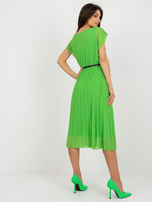 Hurt Jasmingrüne plissierte Kleid mit Viskose.