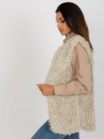 Hurt Beżowa kamizelka futrzana z podszewką Sybille