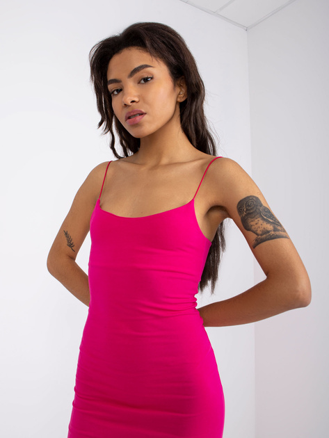 Fuksjowa ołówkowa sukienka basic Sycylia