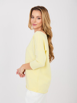 Pastelowa żółta damska bluzka basic z bawełny RUE PARIS 
