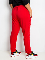 Červené kalhoty plus size Savage.