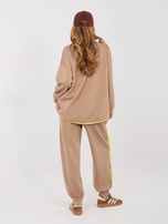 Ciemnobeżowy komplet z miękkiego materiału RUE PARIS