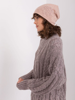 Hurt Brudnoróżowa czapka z kaszmirem