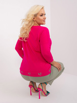 Hurtownia Fuksjowa damska bluzka plus size z bawełny