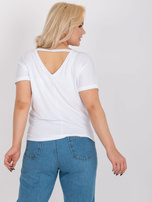 Biała bluzka plus size z dekoltem w serek Dina 