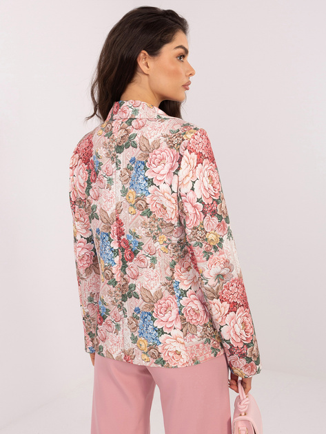 Różowa jednorzędowa marynarka z printem