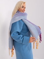 Hurt Jasnoniebieski zimowy szal z frędzlami   