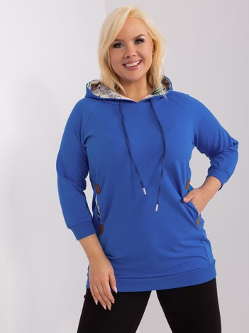 Hurt Ciemnoniebieska bluza plus size z kieszeniami