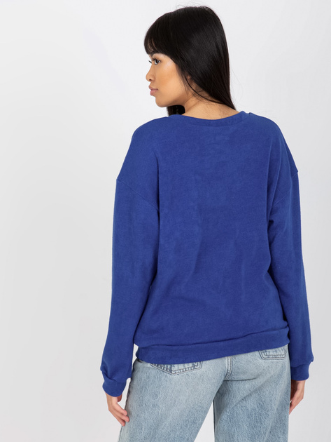 Hurt Ciemnoniebieski damski sweter klasyczny z aplikacją 3D