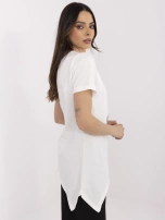 Ecru asymetryczna bluzka z kokardką