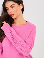 Tmavě růžová mikina s ozdobnými švy NATURAL SIDE.