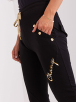 Hurt Czarne bawełniane spodnie dresowe z aplikacją