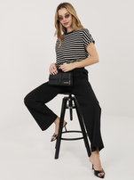 Czarne eleganckie spodnie straight leg RUE PARIS 