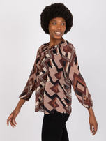 Brown and beige blouse with Virginia print