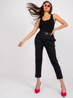 Czarne spodnie z materiału Regine