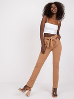 Camelowe spodnie dresowe bawełniane Santos RUE PARIS