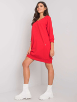 Czerwona sukienka basic z bawełny Salerno