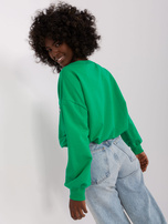 Hurt Zielona krótka bluzka na co dzień z kieszonką