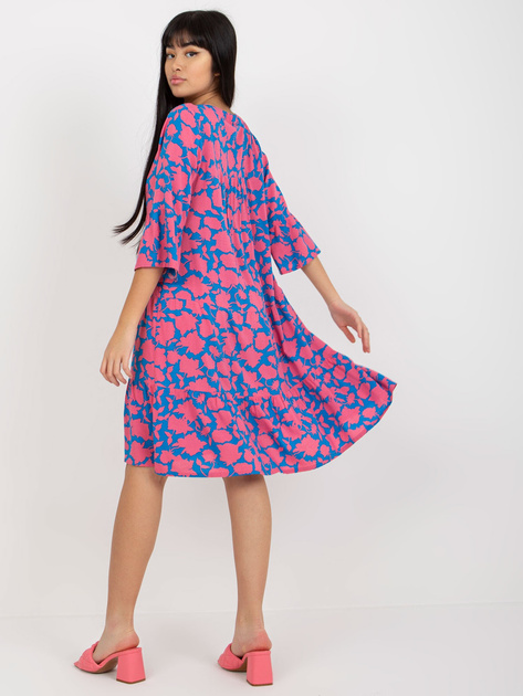 Hurt Turkusowo-różowa oversize sukienka z printami SUBLEVEL