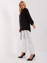 Hurtownia Czarna rozpinana bluza z kapturem