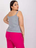 Šedý top plus size na ramínkách Scarlette.