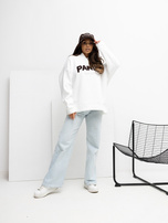 Ecru bluza z kontrastowym napisem RUE PARIS