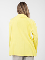 Żółta jeansowa marynarka z kieszeniami RUE PARIS 