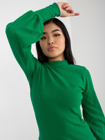 Hurt Zielona dopasowana bluzka basic w prążek RUE PARIS