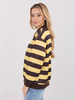 Żółta damska bluza oversize z kołnierzykiem