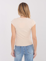 Jasnobeżowy damski top basic z wiskozy