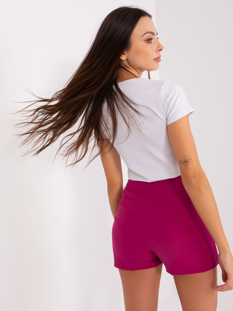 Hurt Fioletowy damski komplet elegancki z szortami